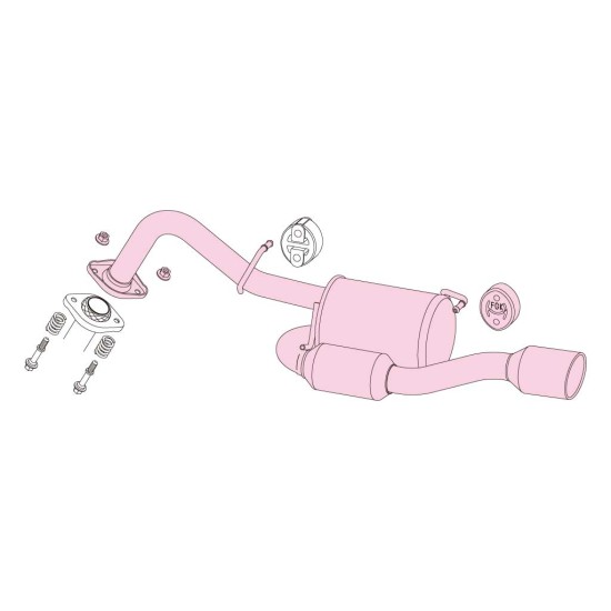 Fujitsubo Authorize S Exhaust TOYOTA RACTIS 1.5 2WD NCP100 1NZ-FE