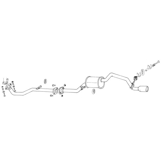 Fujitsubo Wagolis Exhaust DAIHATSU YRV Turbo M201G K3-VET